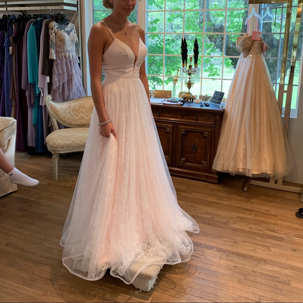 Pale pink malcini prom dress